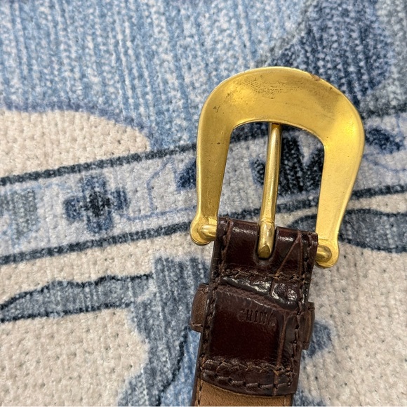 Fossil Genuine Leather Gold Western Concho Belt Small - Picture 2 of 7